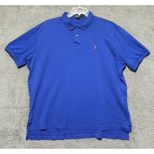 Polo Ralph Lauren‎ Polo Shirt 2XL Short Sleeve Blue Academia Golf Preppy